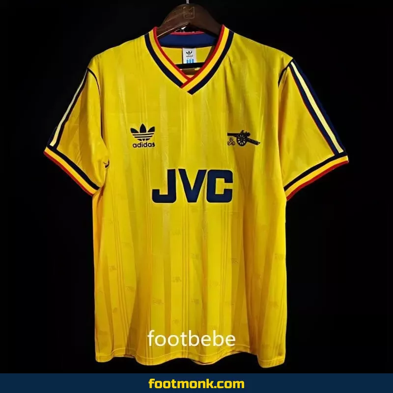 Maillot Arsenal Vintage 1986 1988 exterieur jaune