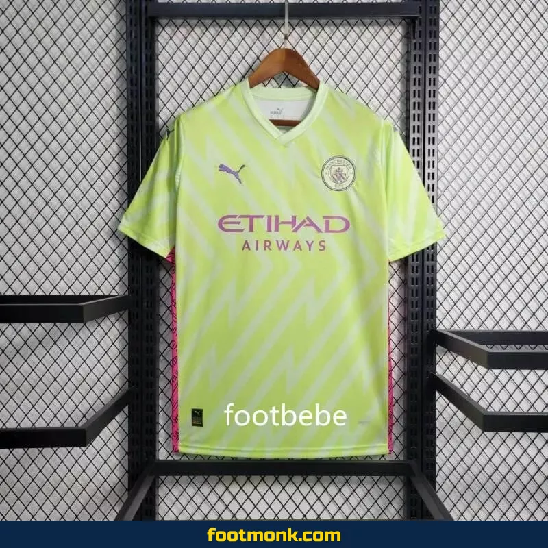 Maillot Manchester City 2023 2024 vert fluorescent