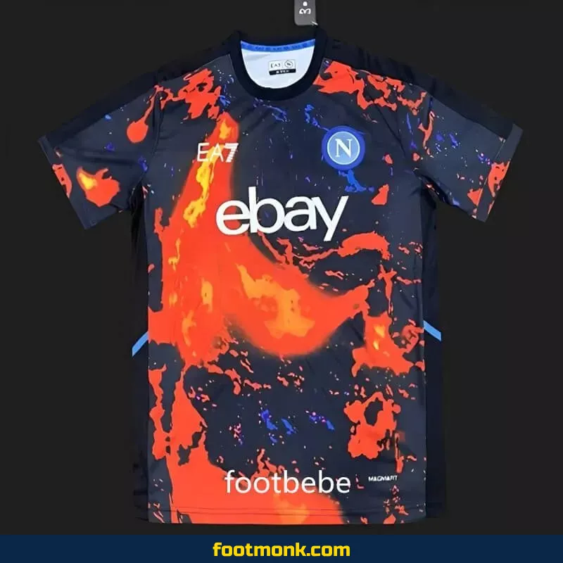 Maillot Naples 2024 lave volcanique rouge