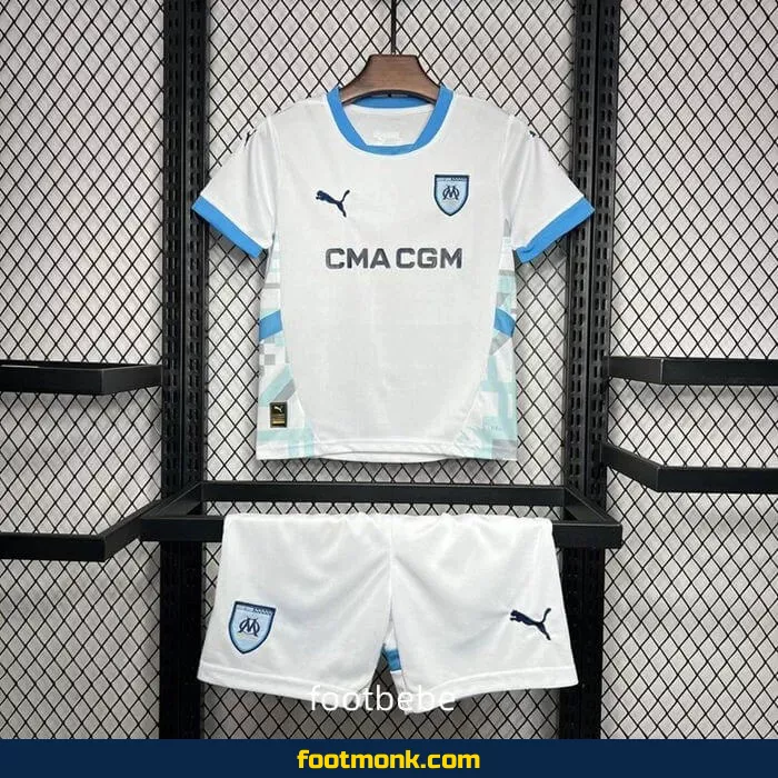 Maillot Olympique Marseille Enfant 2024 2025 Blanc